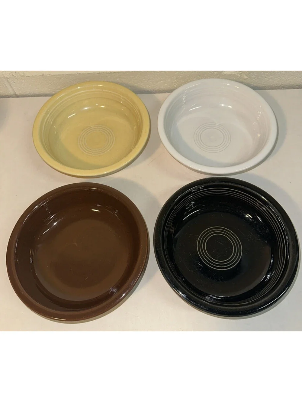 Fiesta Ware Stacking Ribbed Coupe Cereal/Soup Bowl Homer Laughlin 7” Lot of 4